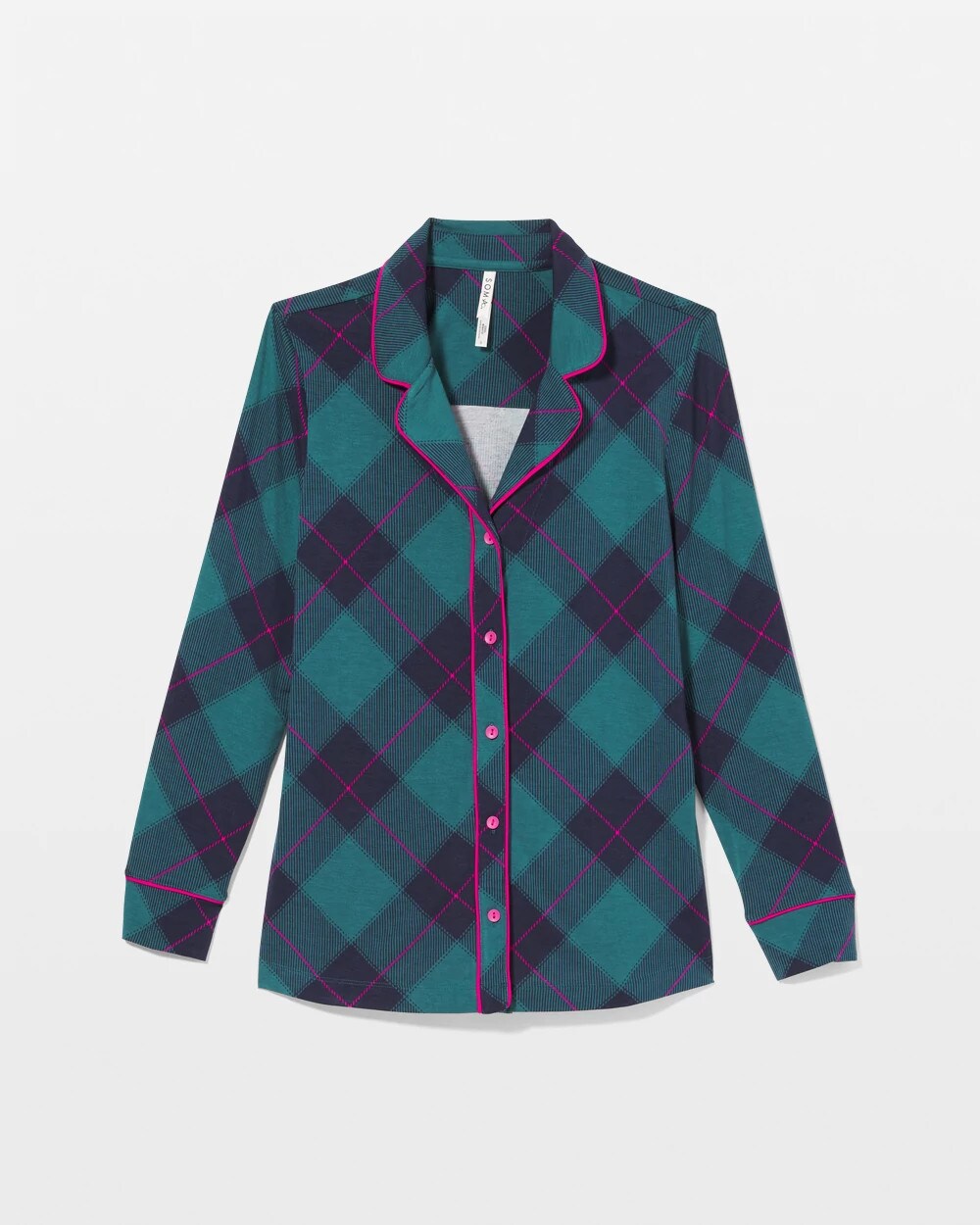 Soma Long-Sleeve Printed Notch Collar Pajama Top