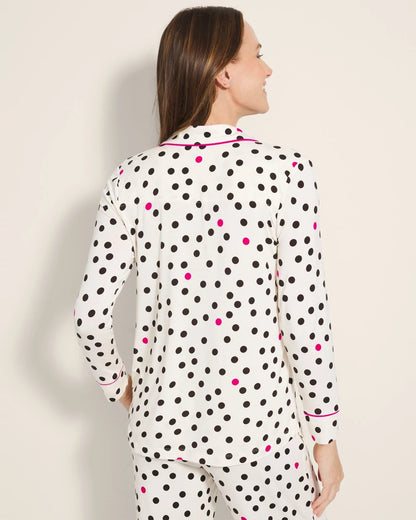 Soma Long-Sleeve Printed Notch Collar Pajama Top