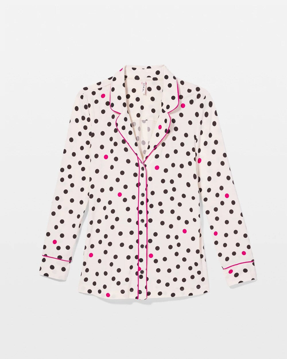 Soma Long-Sleeve Printed Notch Collar Pajama Top