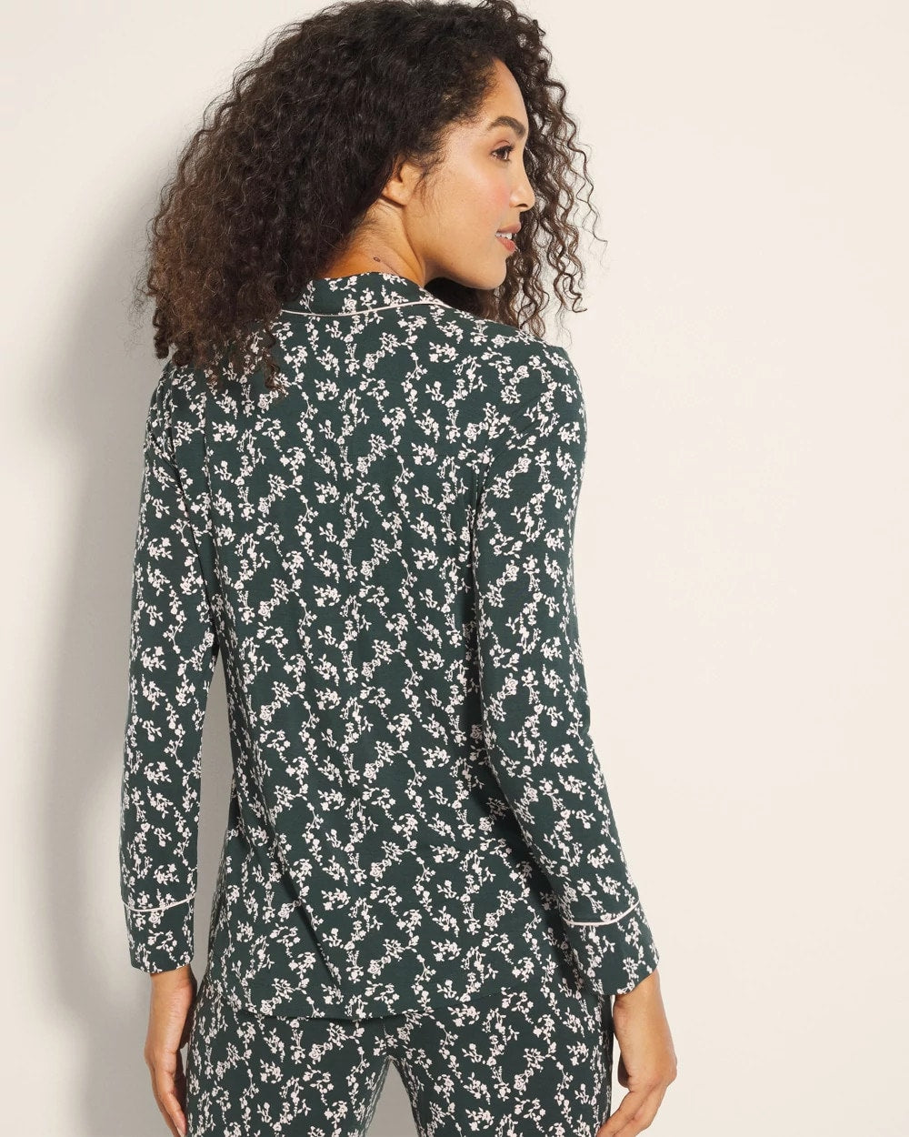 Soma Long-Sleeve Printed Notch Collar Pajama Top