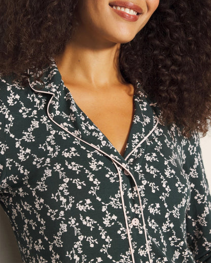 Soma Long-Sleeve Printed Notch Collar Pajama Top