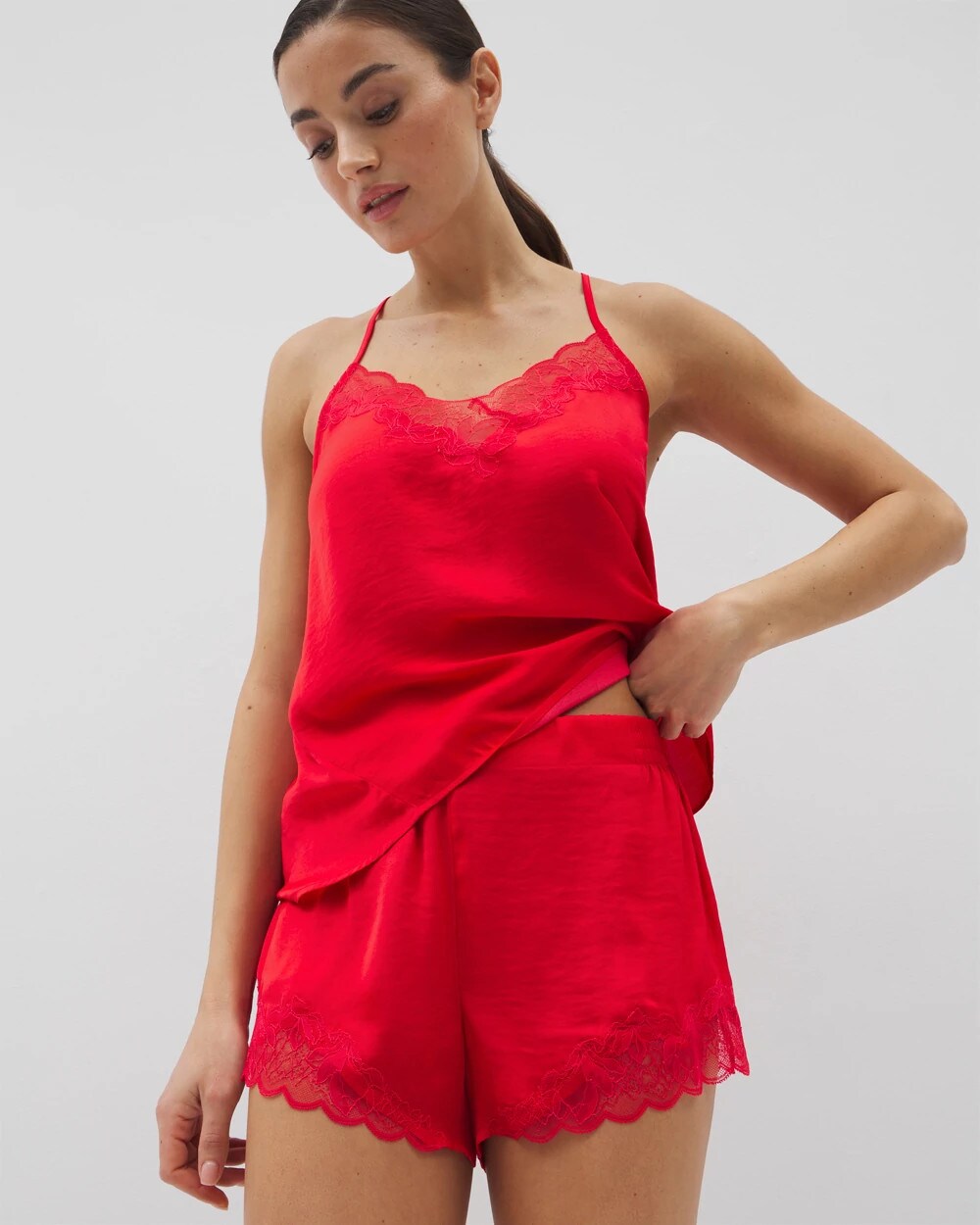 Soma Lace Trim Pajama Shorts