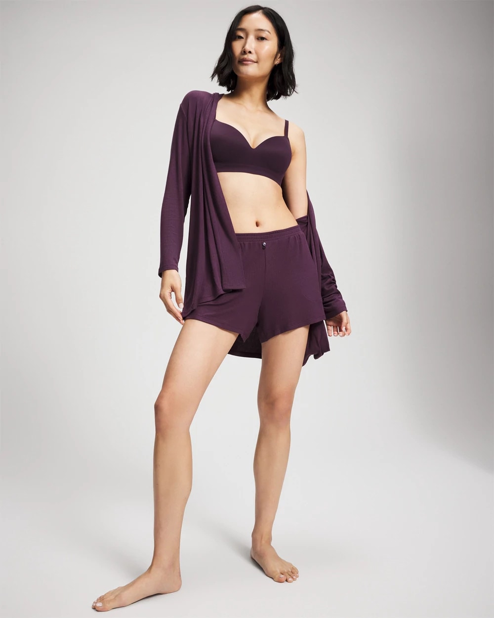 Soma Lightweight Rib Knit Long Sleeve Wrap