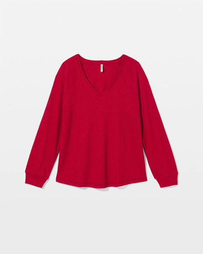 Soma Cozy Waffle Long Sleeve V-Neck Pajama Top
