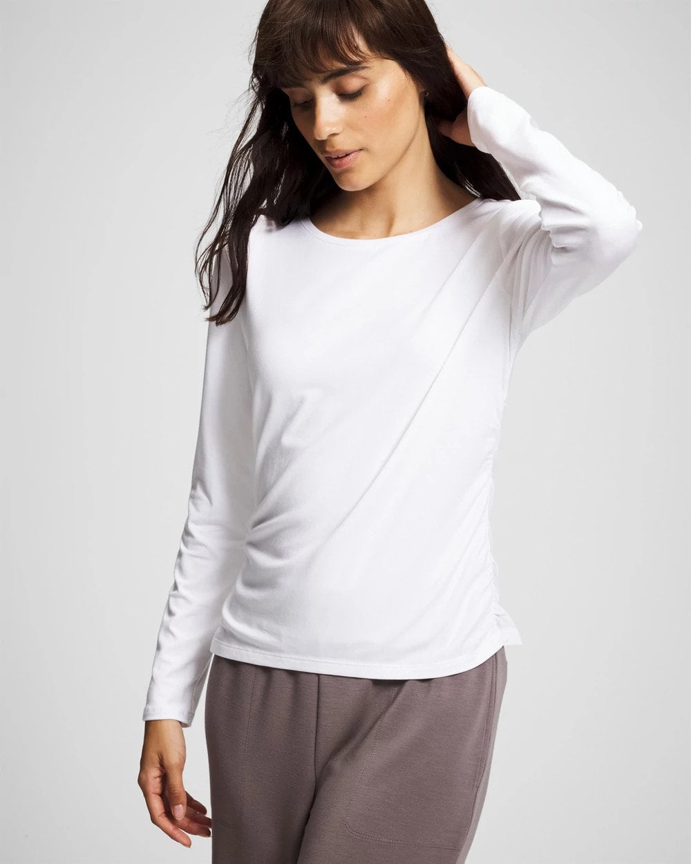 Soma Ruched Long Sleeve Pajama Tee