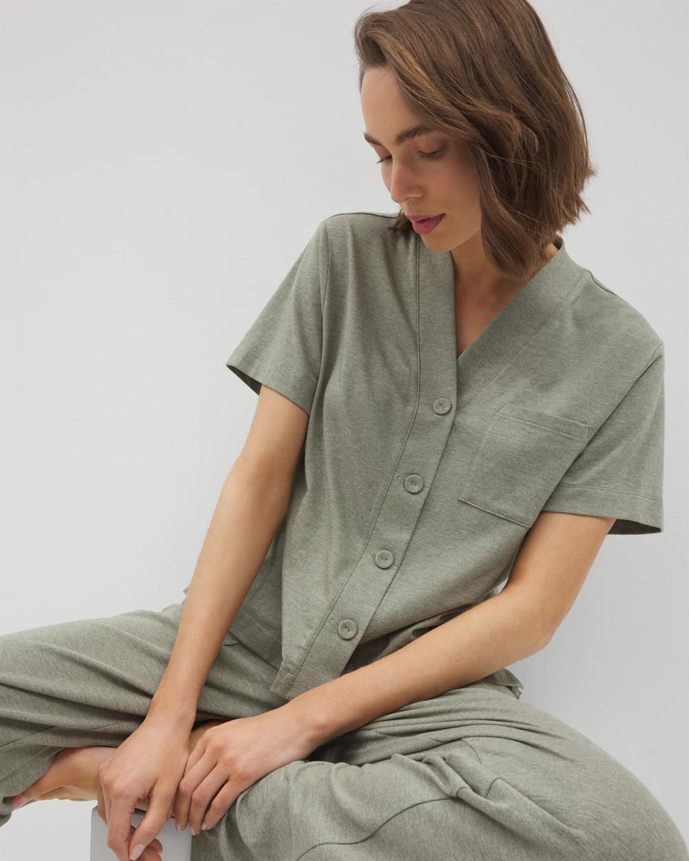 Soma Button-Front Pajama Tee