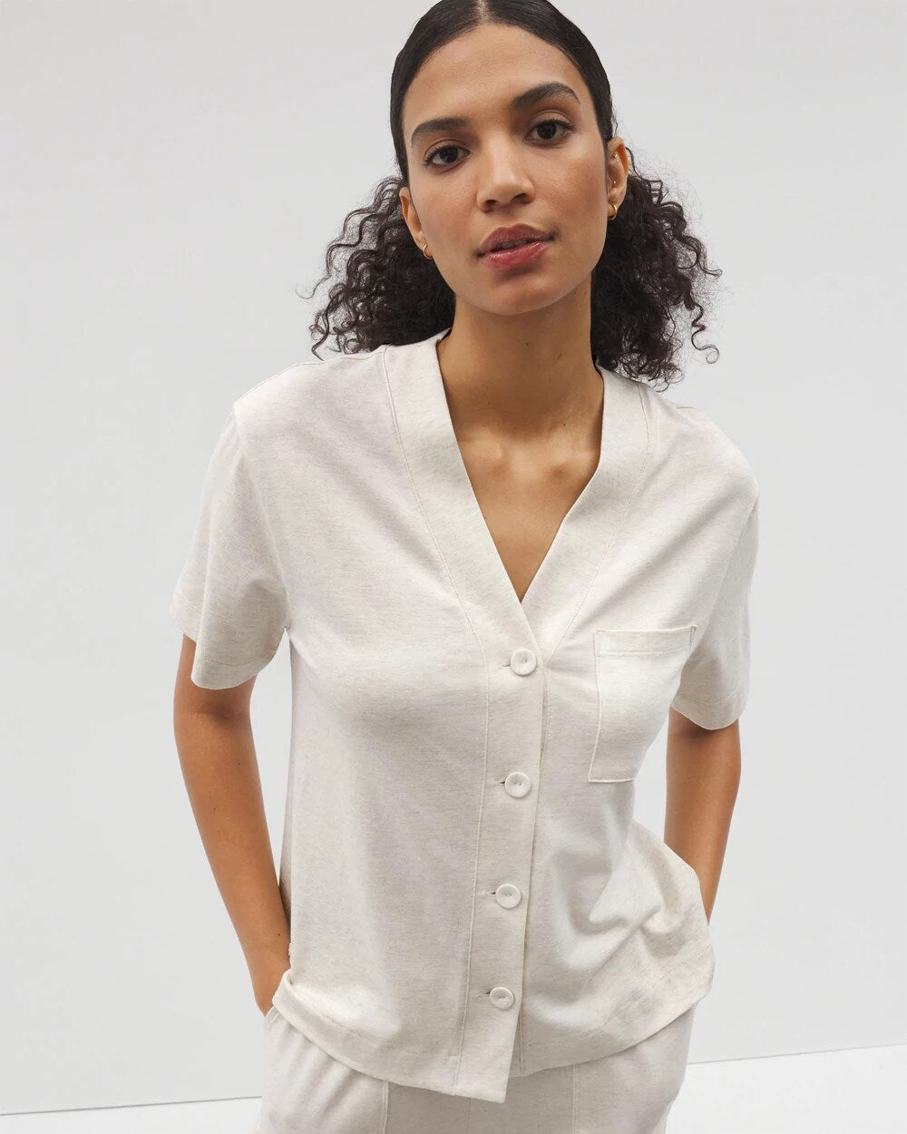 Soma Button-Front Pajama Tee