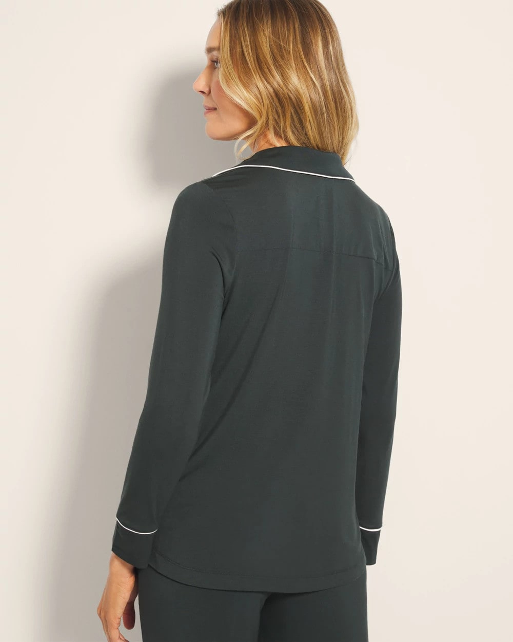 Soma Long-Sleeve Notch Collar Pajama Top