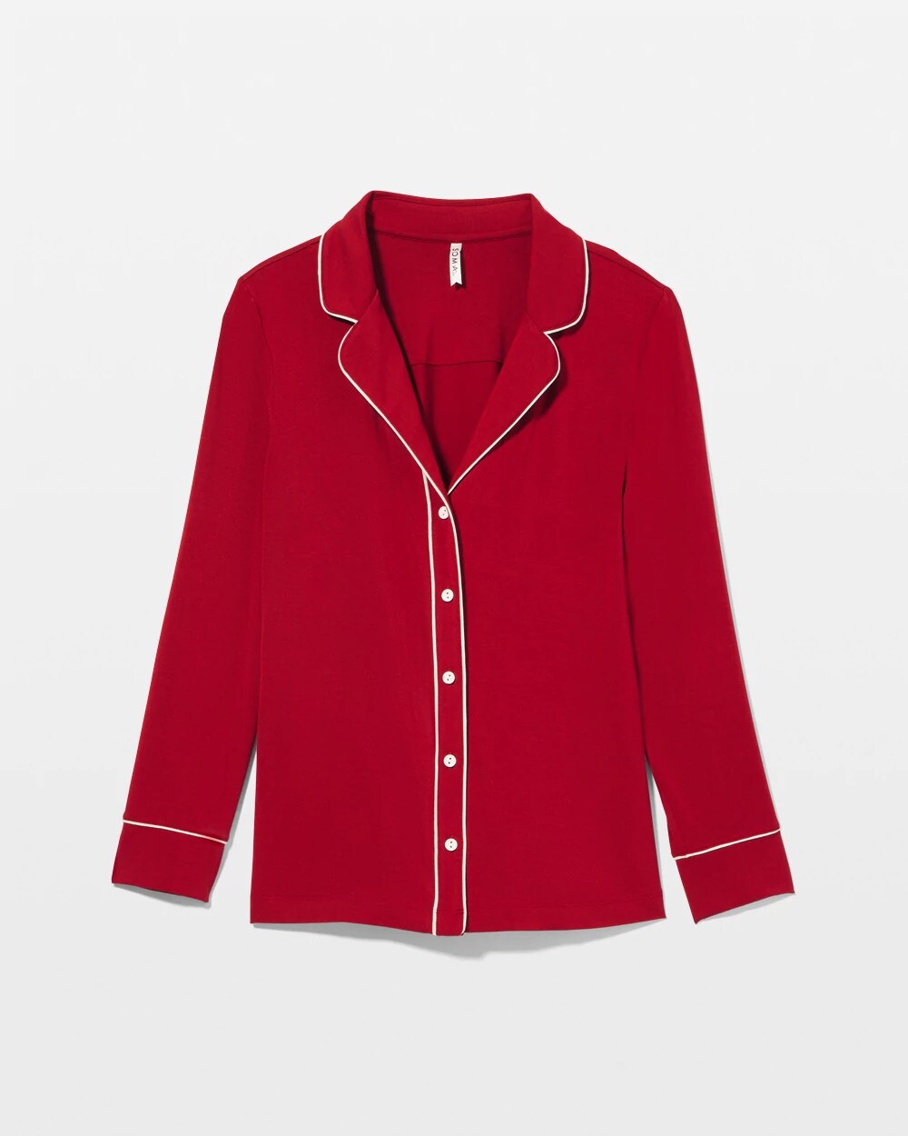 Soma Long-Sleeve Notch Collar Pajama Top