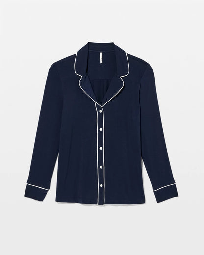 Soma Long-Sleeve Notch Collar Pajama Top