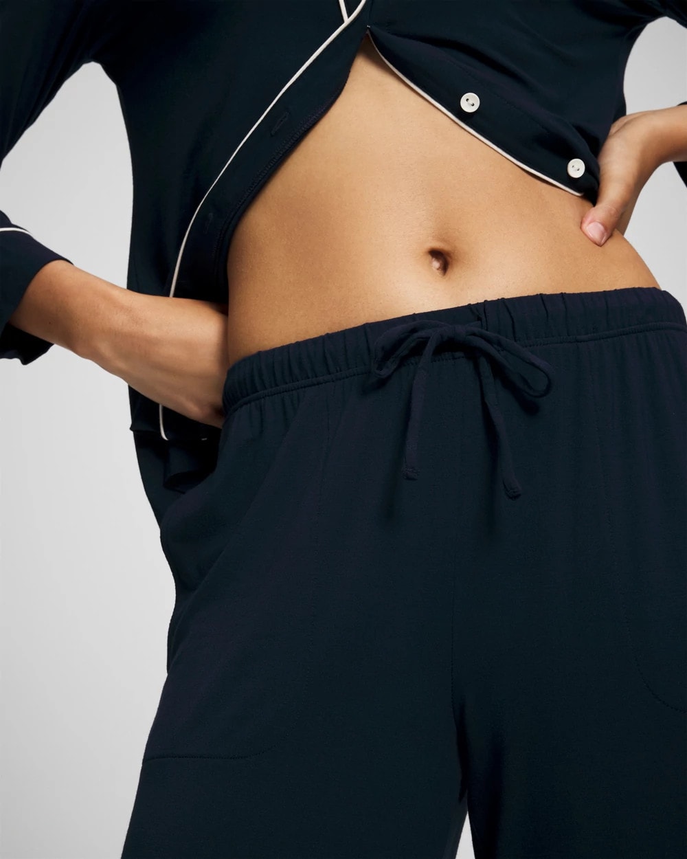 Soma Solid Piped Pajama Pants
