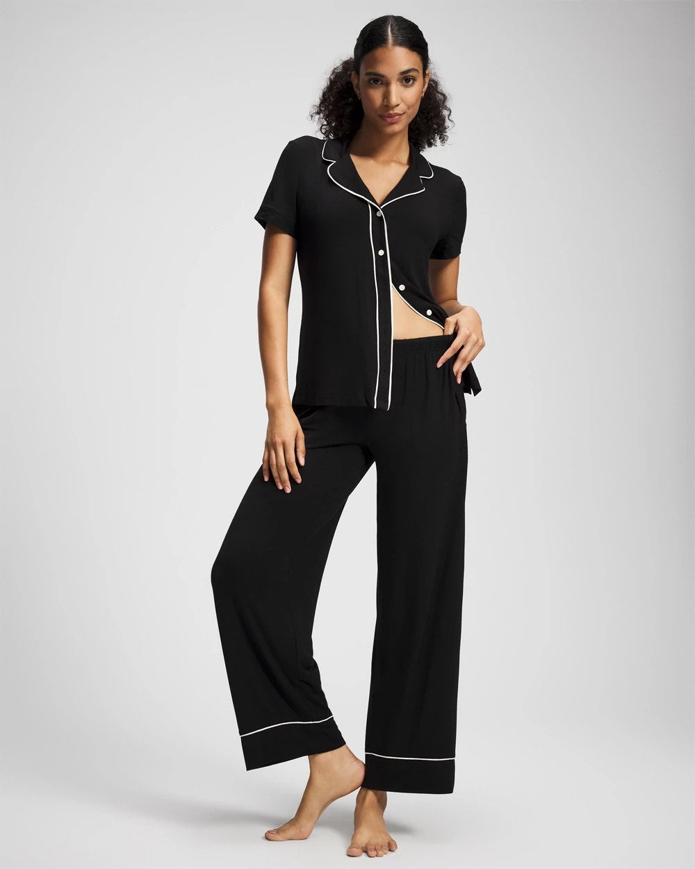 Soma Solid Piped Pajama Pants