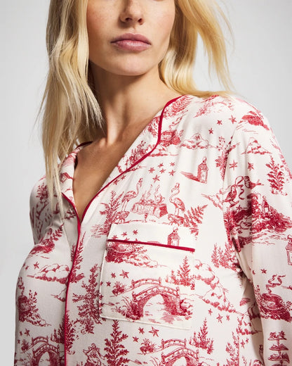 Soma Piped Long-Sleeve Sleepshirt