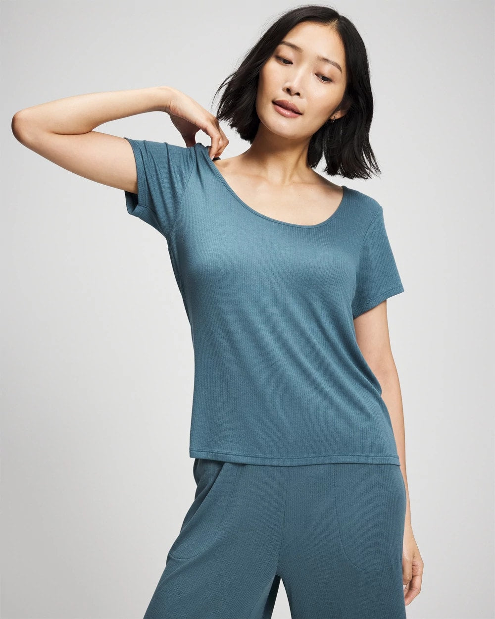 Soma Lightweight Rib Knit Short Sleeve Pajama Tee