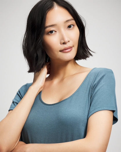 Soma Lightweight Rib Knit Short Sleeve Pajama Tee