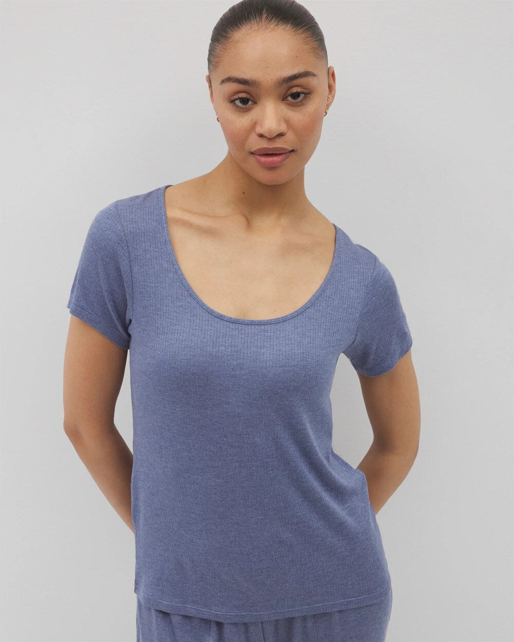 Soma Lightweight Rib Knit Short Sleeve Pajama Tee