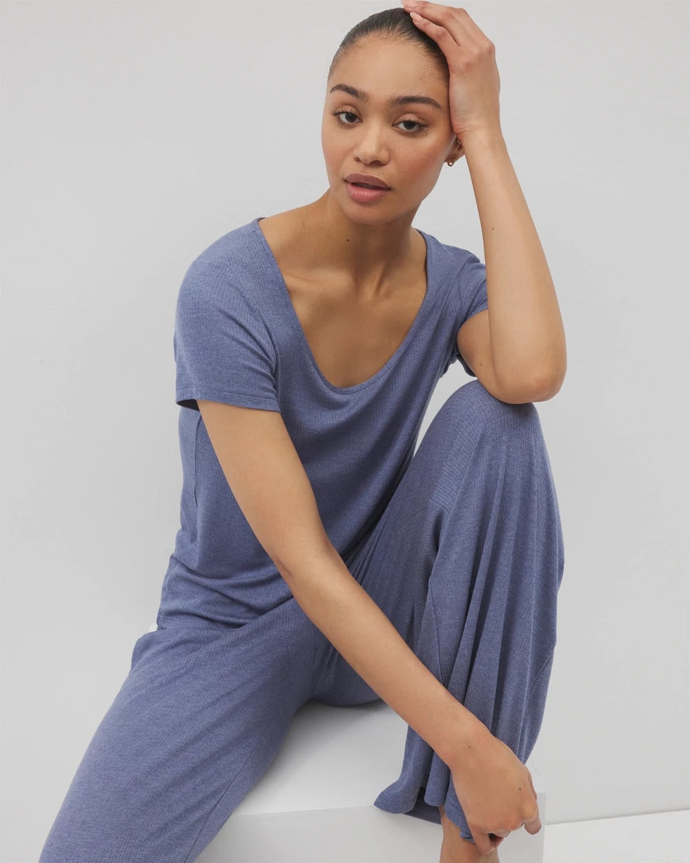 Soma Lightweight Rib Knit Short Sleeve Pajama Tee