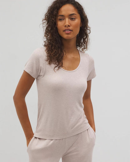 Soma Lightweight Rib Knit Short Sleeve Pajama Tee