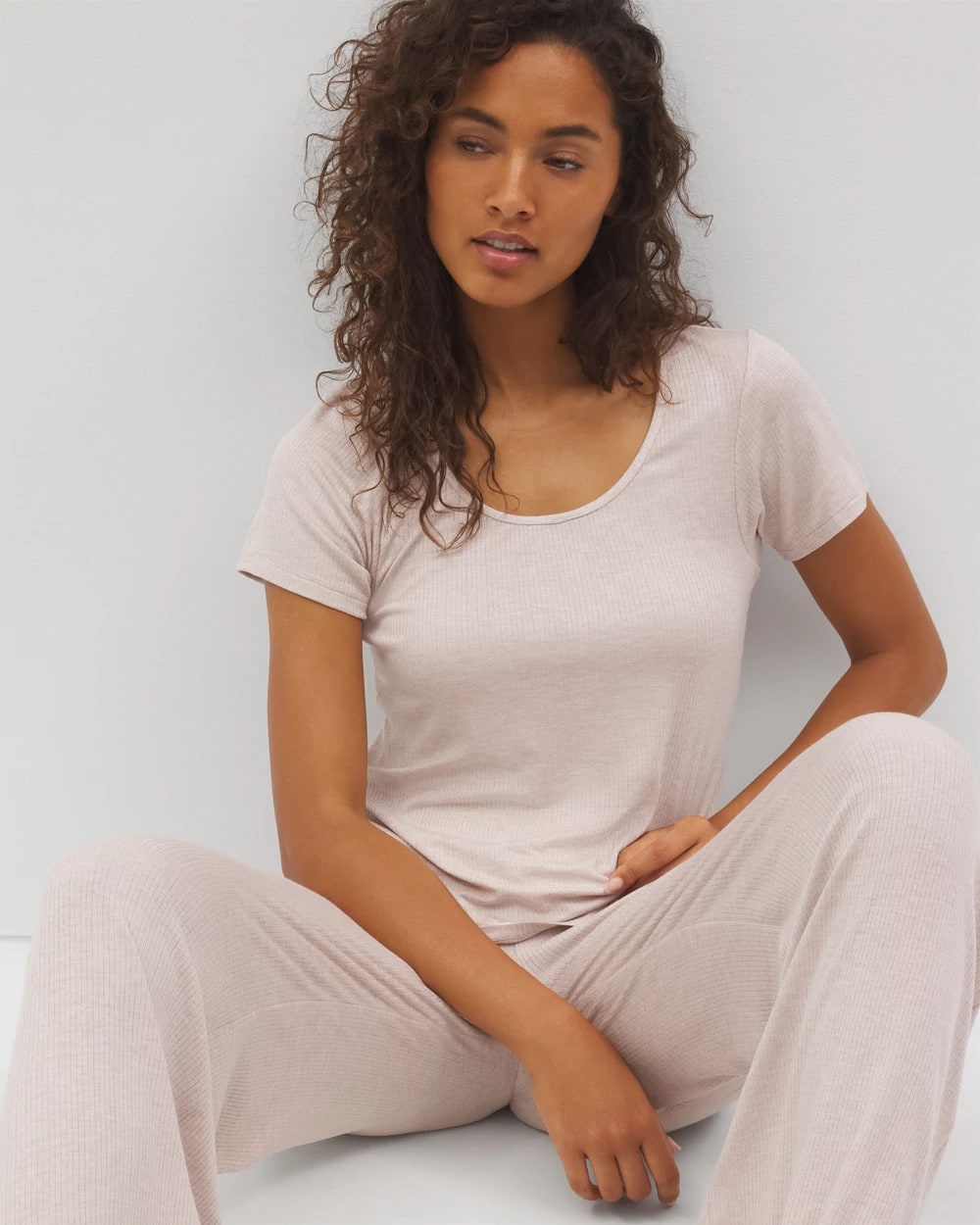 Soma Lightweight Rib Knit Short Sleeve Pajama Tee