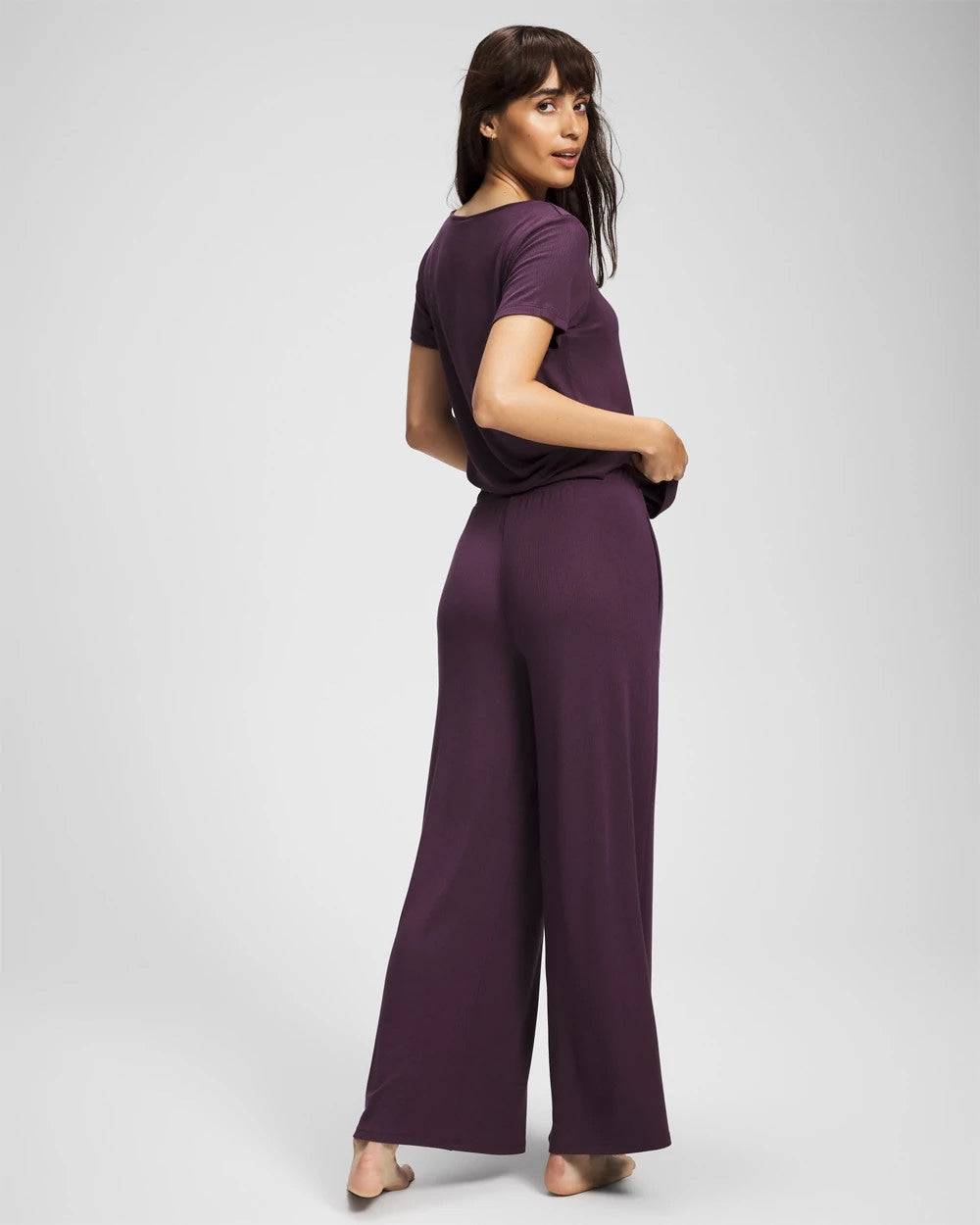 Soma Lightweight Rib Knit Wide Leg Pajama Pants