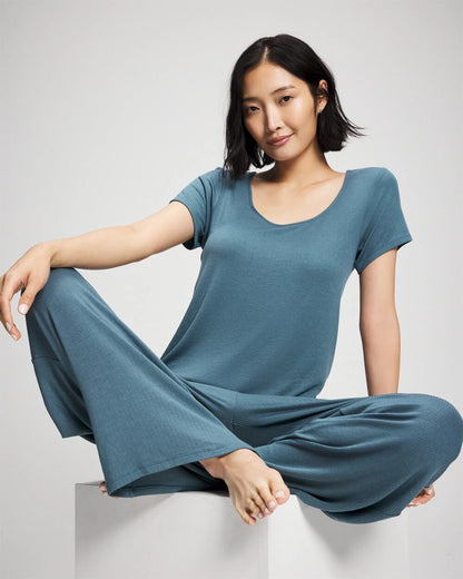 Soma Lightweight Rib Knit Wide Leg Pajama Pants