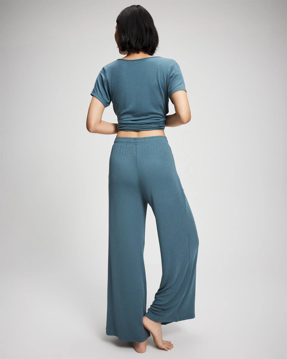 Soma Lightweight Rib Knit Wide Leg Pajama Pants