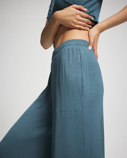 Soma Lightweight Rib Knit Wide Leg Pajama Pants