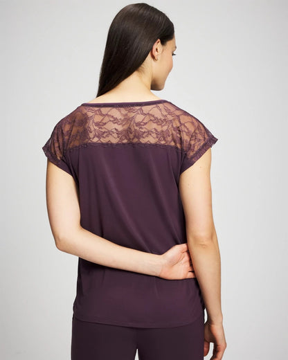 Soma Short Sleeve Lace Pajama Tee