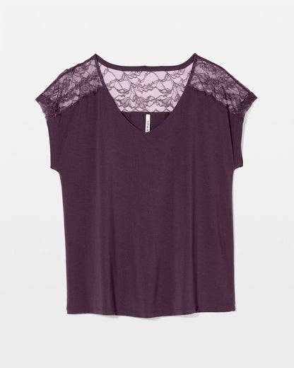 Soma Short Sleeve Lace Pajama Tee