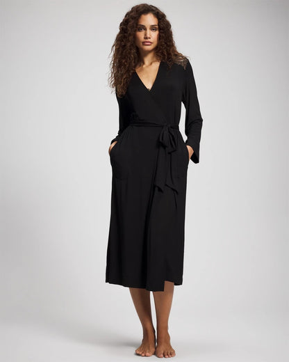 Soma Long Robe with Lace