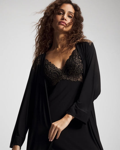 Soma Long Robe with Lace