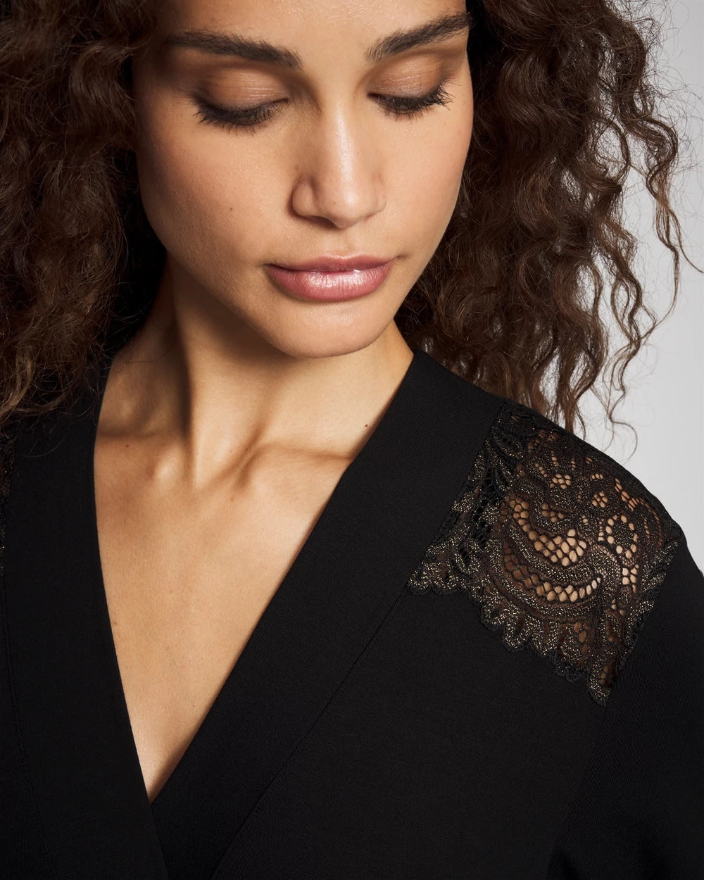 Soma Long Robe with Lace