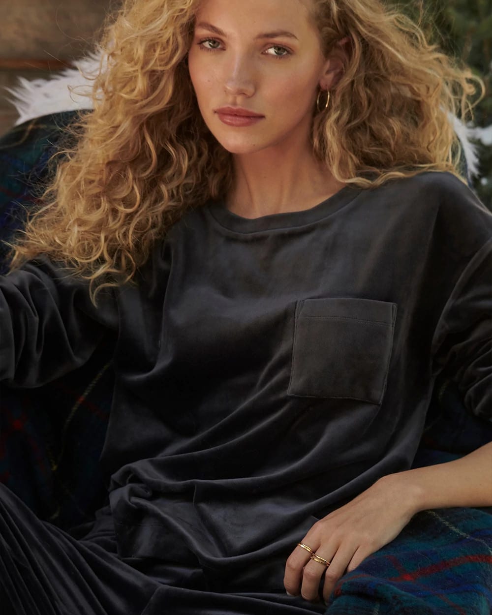 Soma Velour Crewneck Sweatshirt