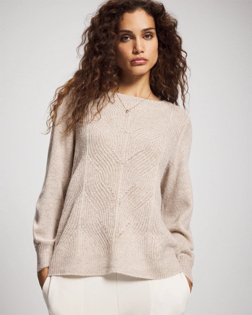 Soma Shimmer Cable Knit Sweater