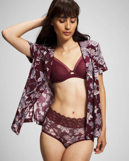 Soma Piped Short Sleeve Notch Collar Pajama Top