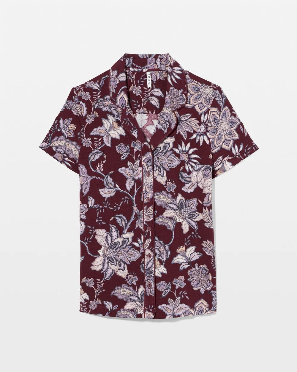 Soma Piped Short Sleeve Notch Collar Pajama Top