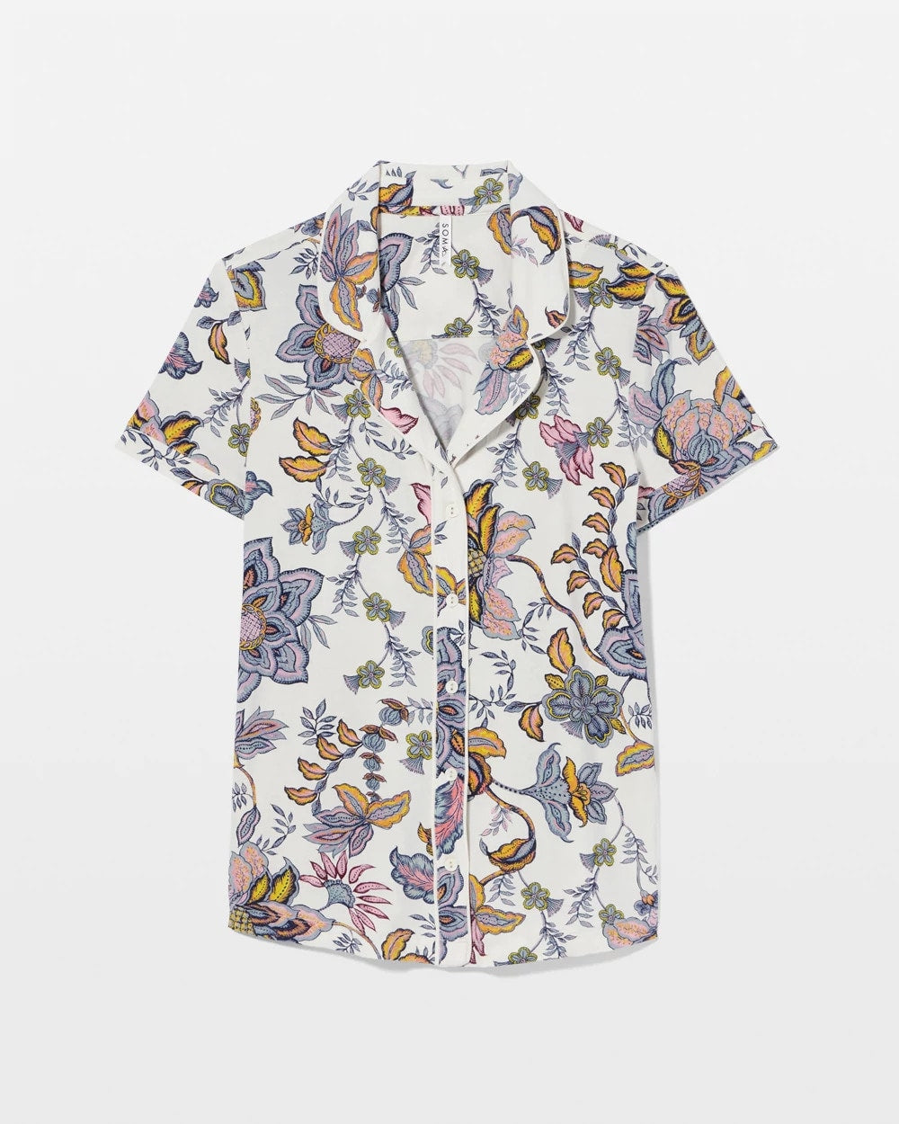 Soma Piped Short Sleeve Notch Collar Pajama Top