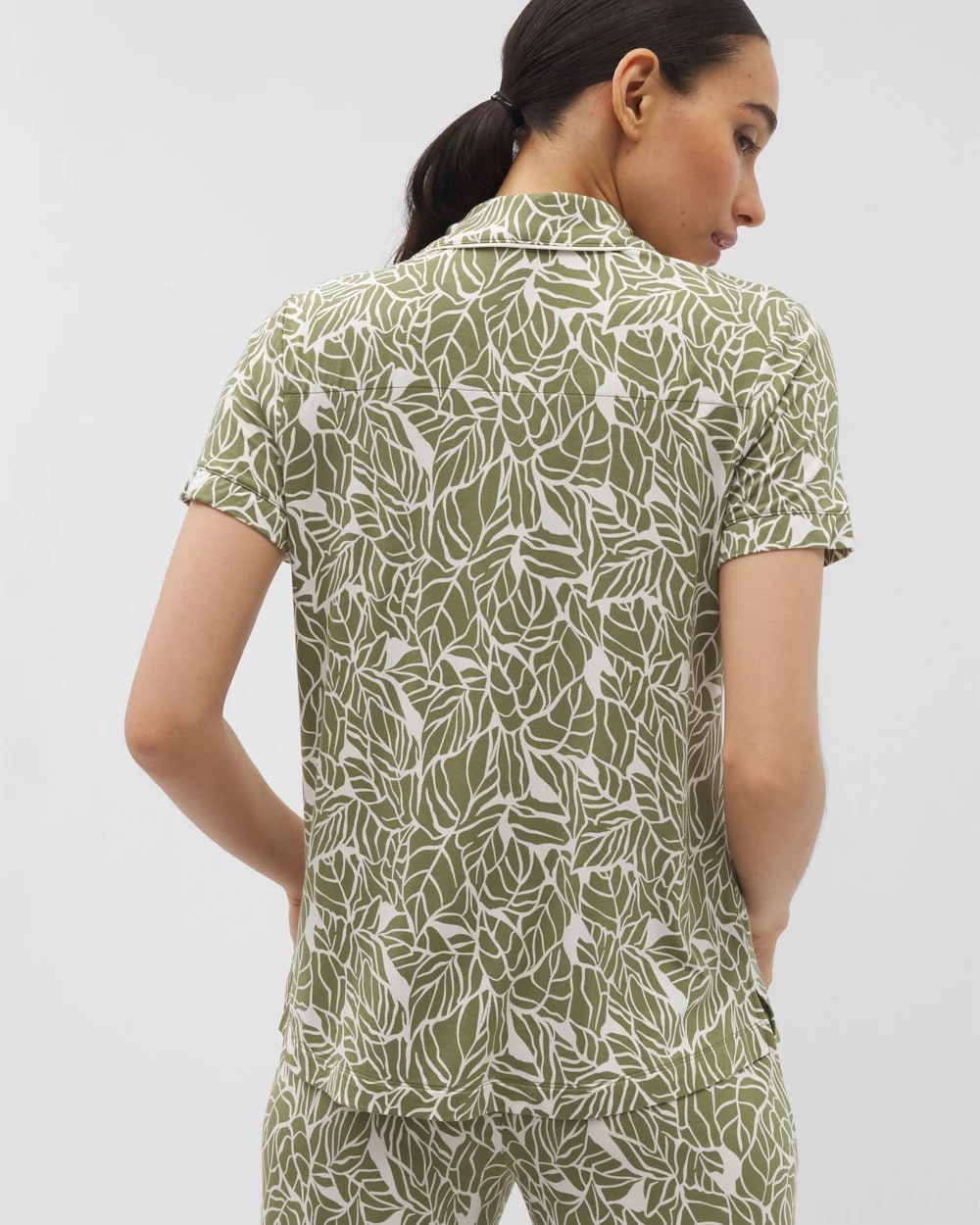 Soma Piped Short Sleeve Notch Collar Pajama Top