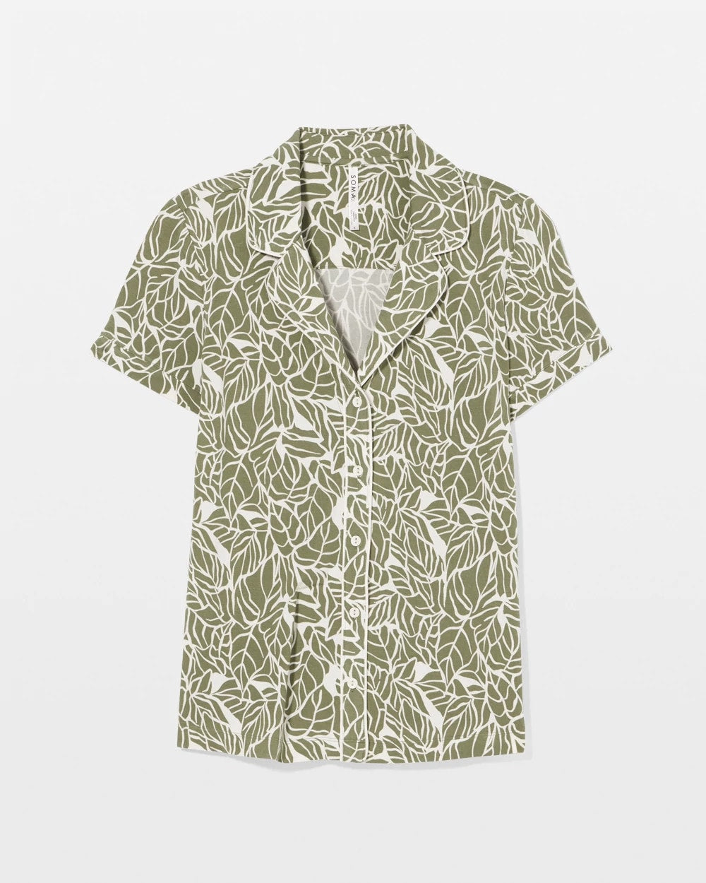 Soma Piped Short Sleeve Notch Collar Pajama Top