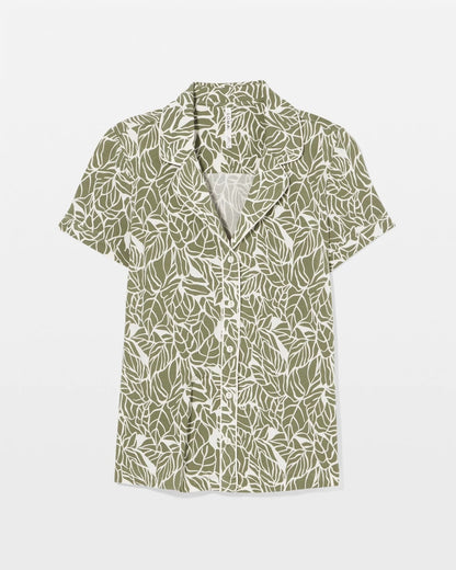 Soma Piped Short Sleeve Notch Collar Pajama Top
