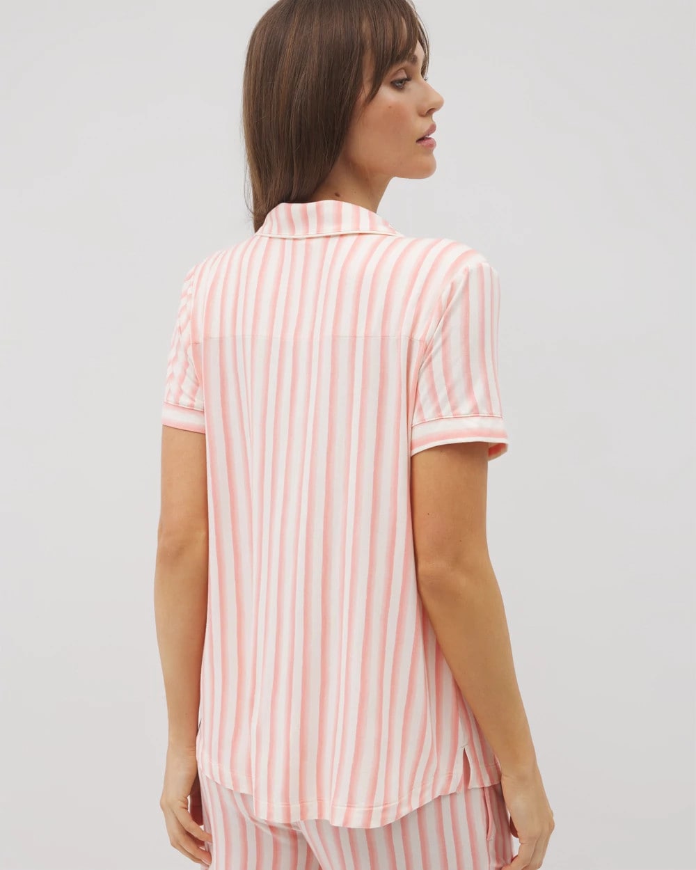 Soma Piped Short Sleeve Notch Collar Pajama Top