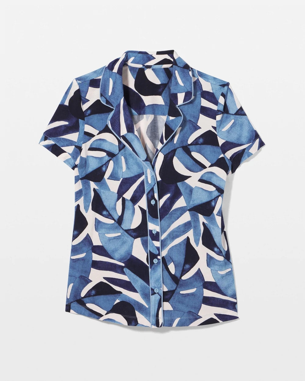 Soma Piped Short Sleeve Notch Collar Pajama Top