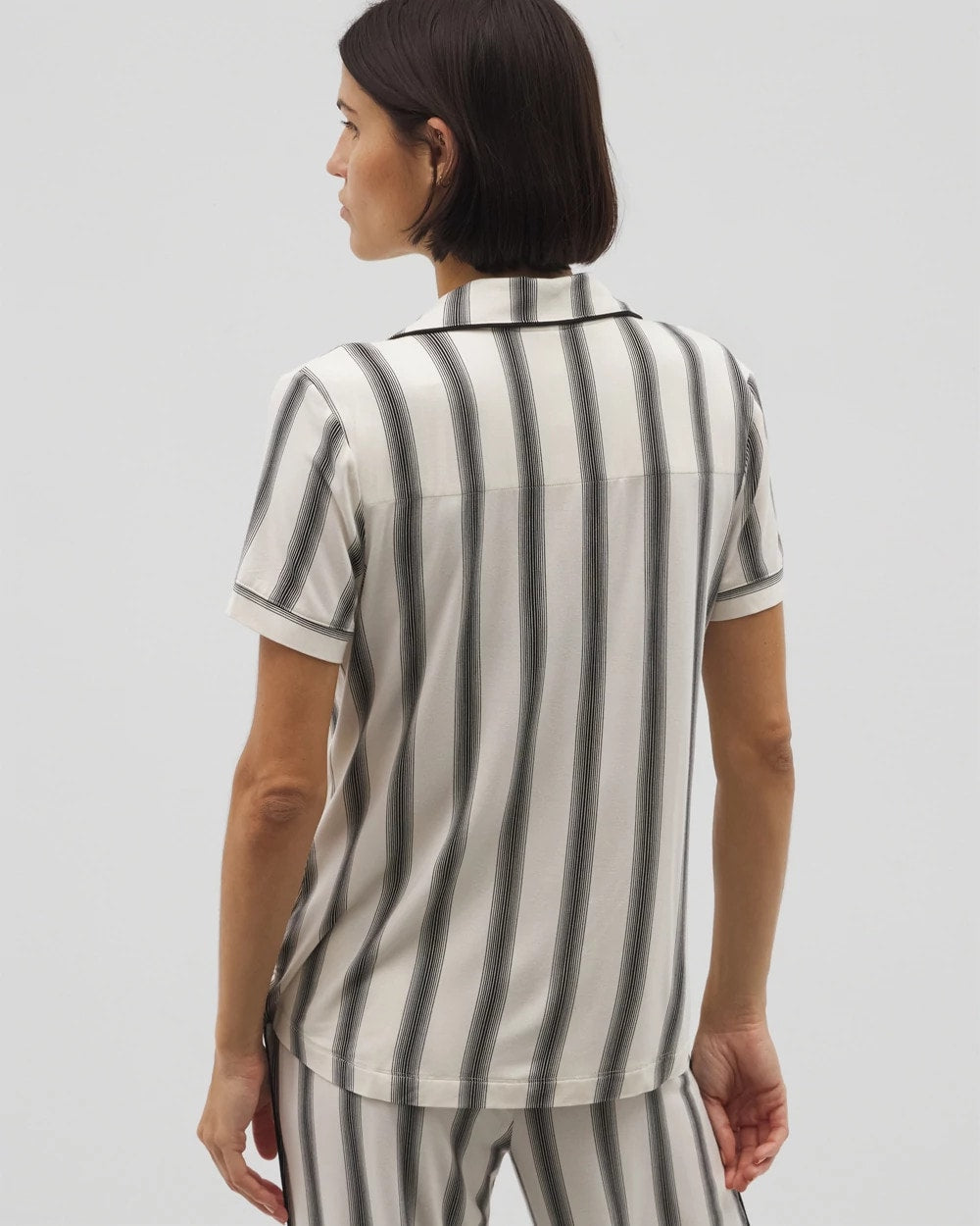 Soma Piped Short Sleeve Notch Collar Pajama Top