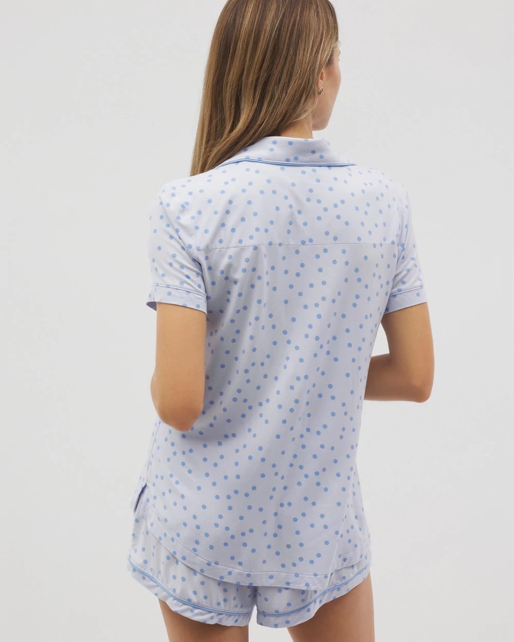 Soma Piped Short Sleeve Notch Collar Pajama Top