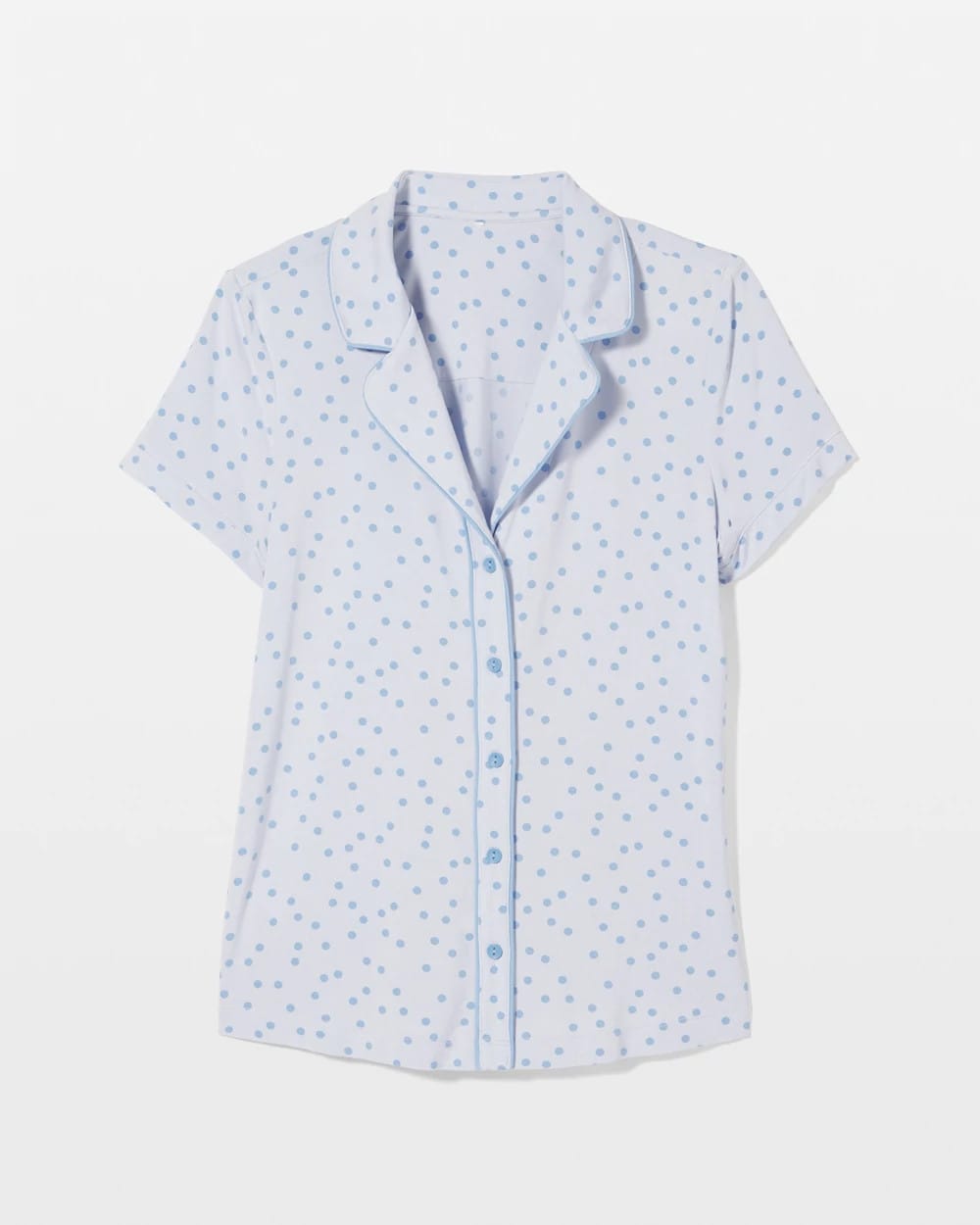 Soma Piped Short Sleeve Notch Collar Pajama Top