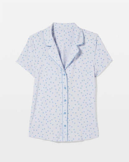 Soma Piped Short Sleeve Notch Collar Pajama Top