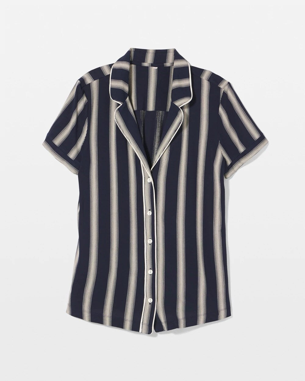 Soma Piped Short Sleeve Notch Collar Pajama Top