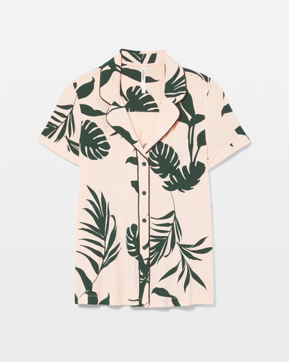 Soma Piped Short Sleeve Notch Collar Pajama Top