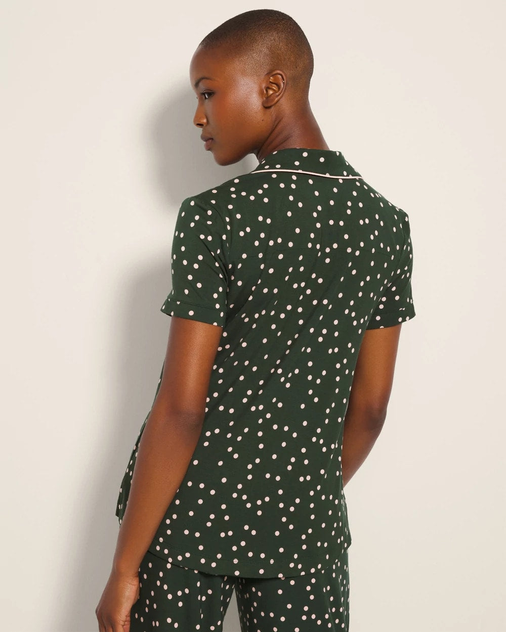 Soma Piped Short Sleeve Notch Collar Pajama Top