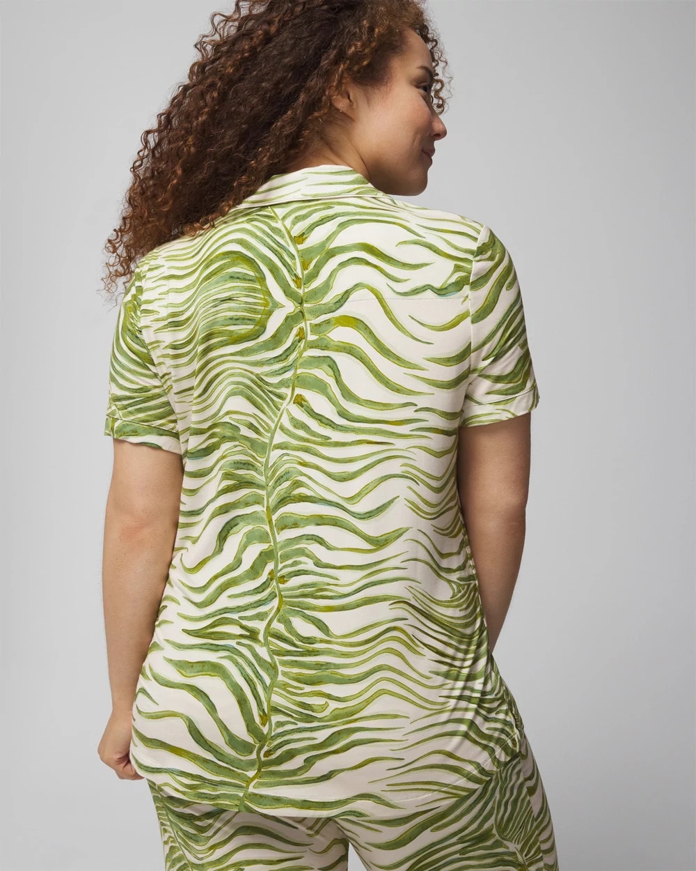 Soma Piped Short Sleeve Notch Collar Pajama Top